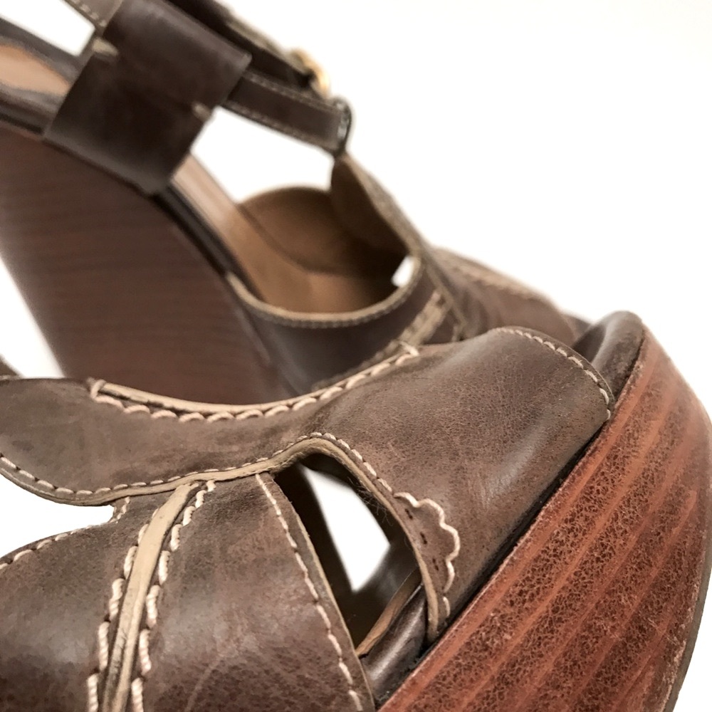 Chloe Saturnia Brown Calf Wedge size 38 - Picture 5 of 6